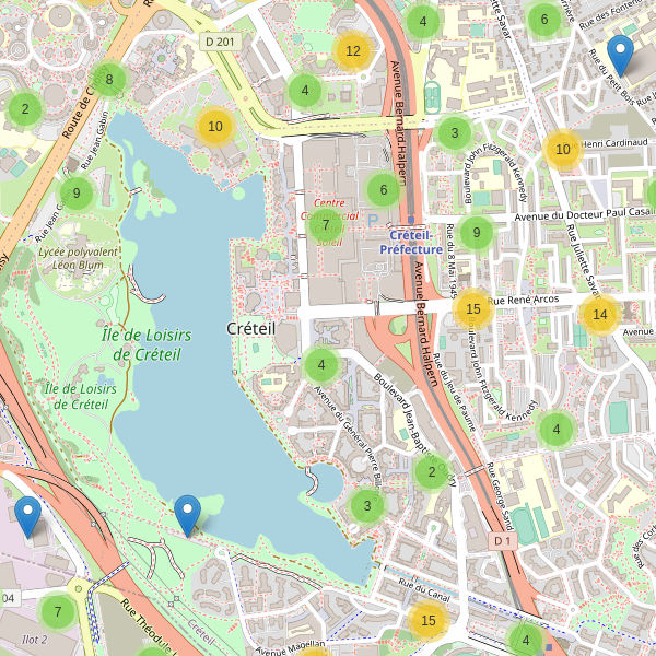 Thumbnail Carte des parkings à Créteil