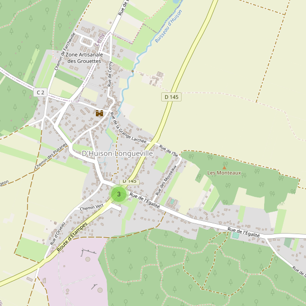 Carte des parkings à D'Huison-Longueville Thumbnail