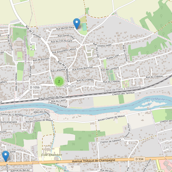 Carte des parkings à Dampmart Thumbnail