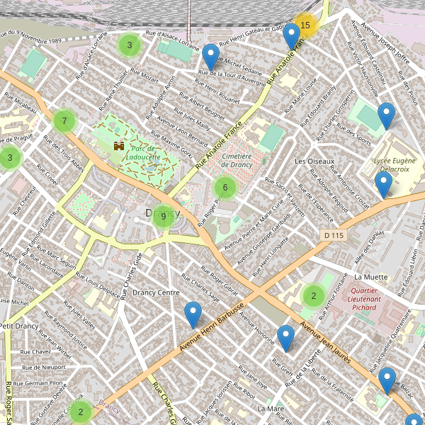 Thumbnail Carte des parkings à Drancy