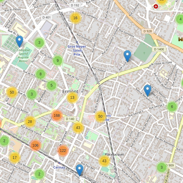 Carte des parkings à Ermont Thumbnail