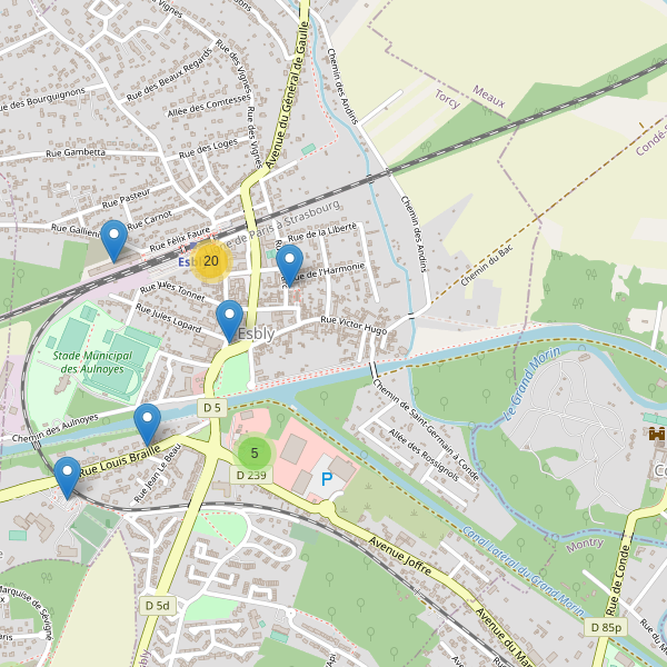 Carte des parkings à Esbly Thumbnail