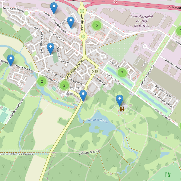 Carte des parkings à Ferrières-en-Brie Thumbnail
