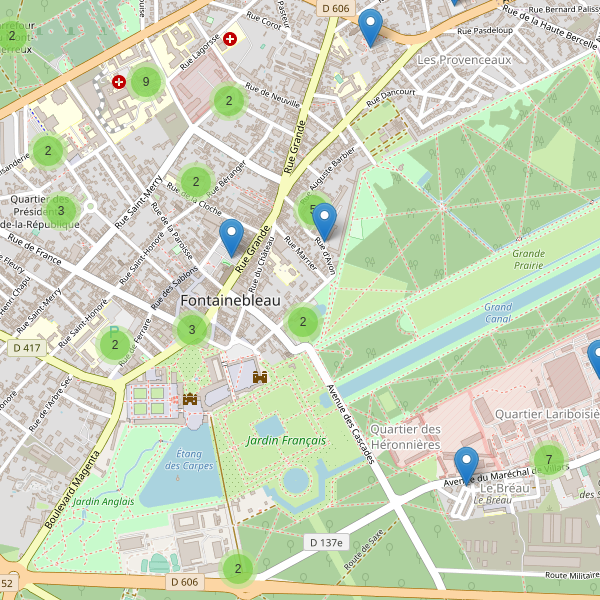 Thumbnail Carte des parkings à Fontainebleau