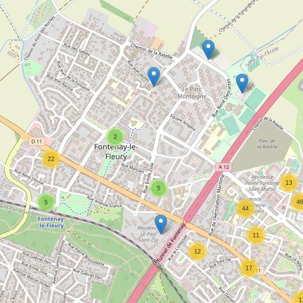 Carte des parkings à Fontenay-le-Fleury Thumbnail