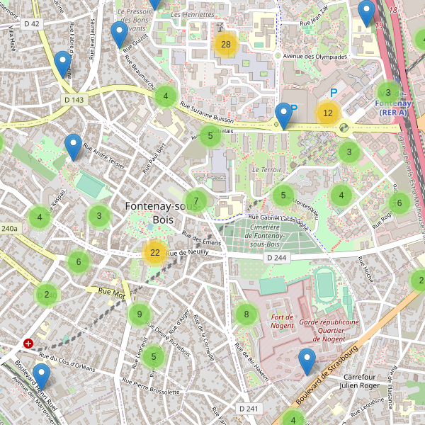 Carte des parkings à Fontenay-sous-Bois Thumbnail