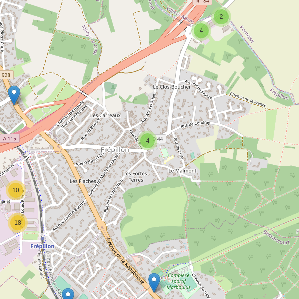 Carte des parkings à Frépillon Thumbnail