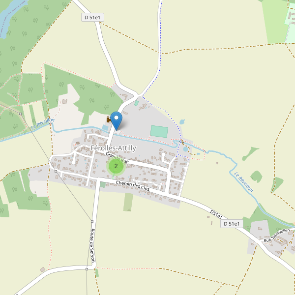 Carte des parkings à Férolles-Attilly Thumbnail