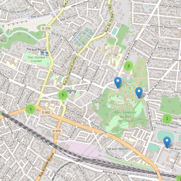 Carte des parkings à Gagny Thumbnail