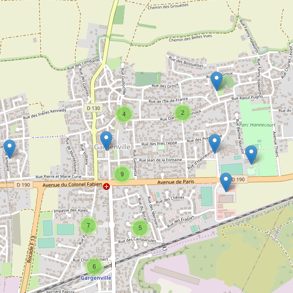 Carte des parkings à Gargenville Thumbnail