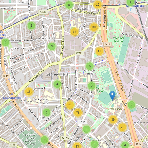 Carte des parkings à Gennevilliers Thumbnail