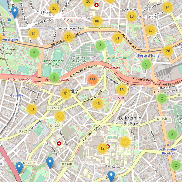 Carte des parkings à Gentilly Thumbnail