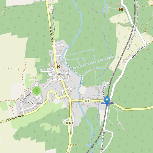 Carte des parkings à Gironville-sur-Essonne Thumbnail