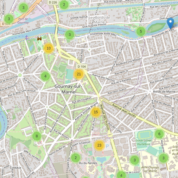 Carte des parkings à Gournay-sur-Marne Thumbnail