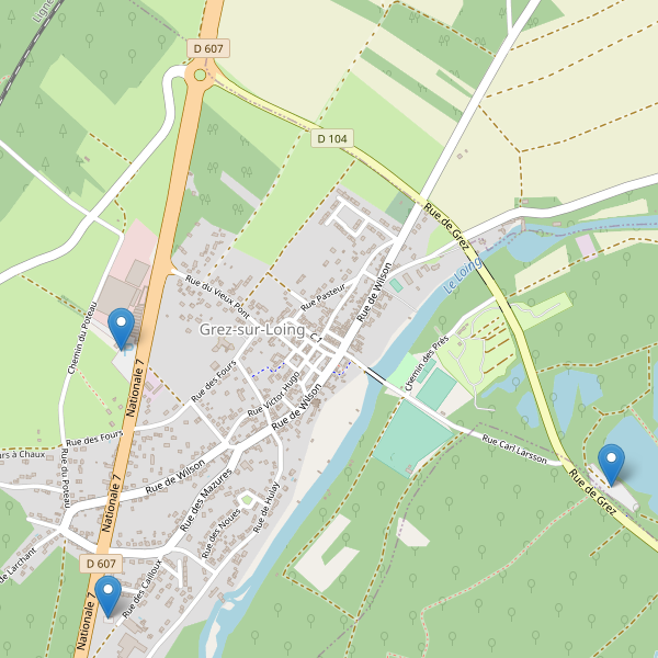 Carte des parkings à Grez-sur-Loing Thumbnail