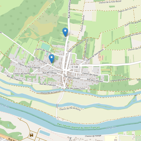 Carte des parkings à Guernes Thumbnail