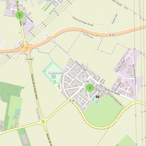 Carte des parkings à Guibeville Thumbnail