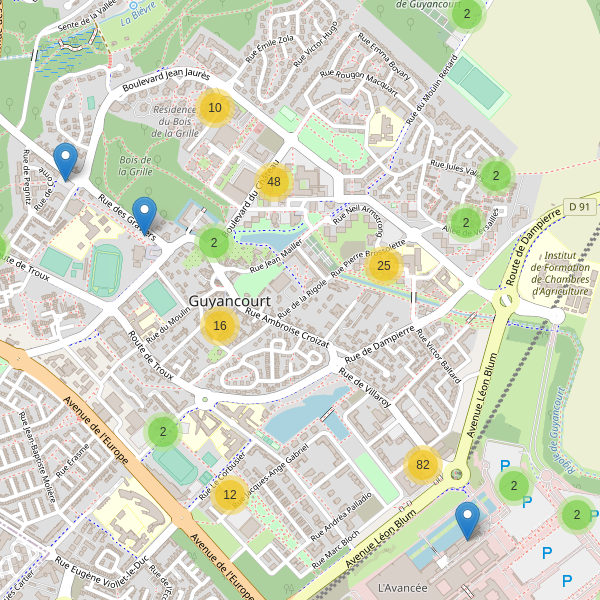 Carte des parkings à Guyancourt Thumbnail