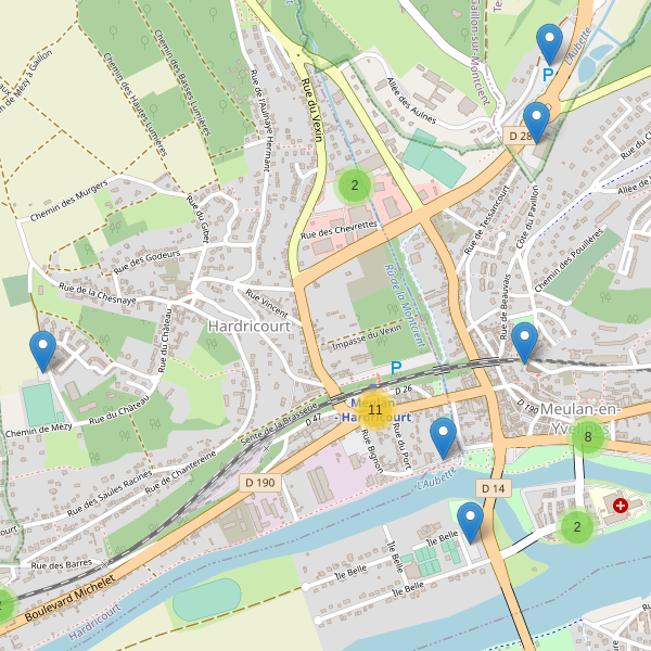 Carte des parkings à Hardricourt Thumbnail