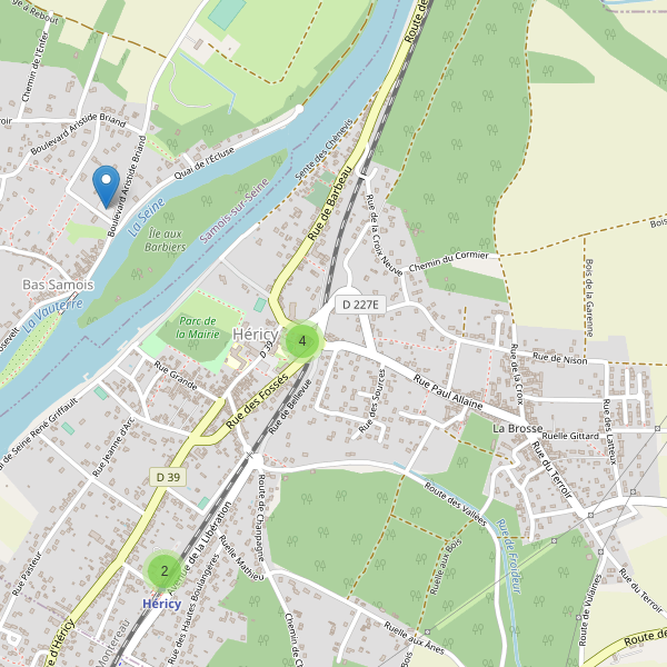Carte des parkings à Héricy Thumbnail
