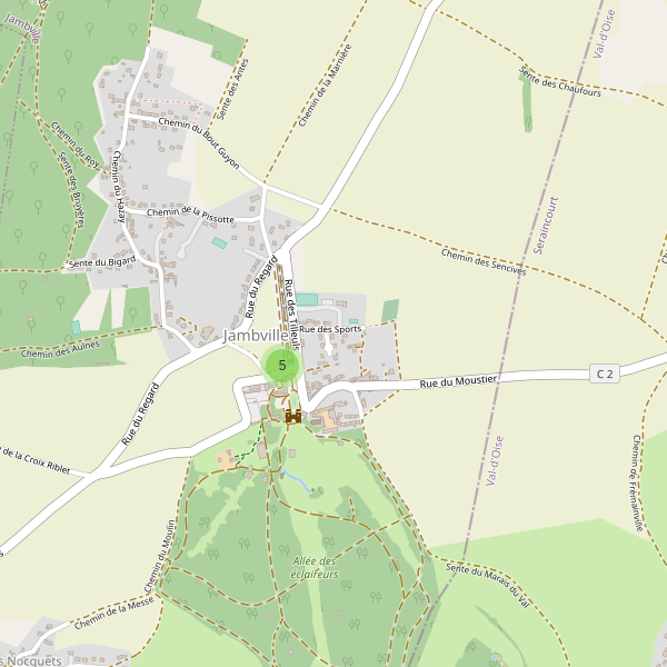 Carte des parkings à Jambville Thumbnail