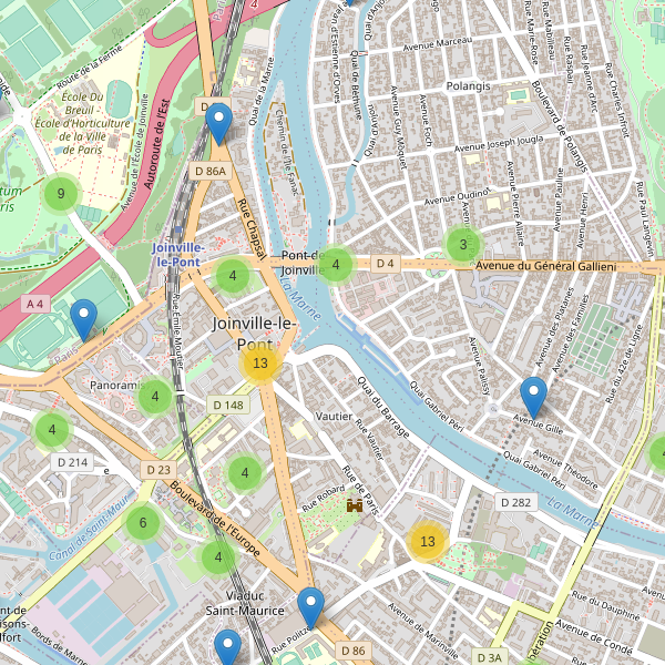 Carte des parkings à Joinville-le-Pont Thumbnail