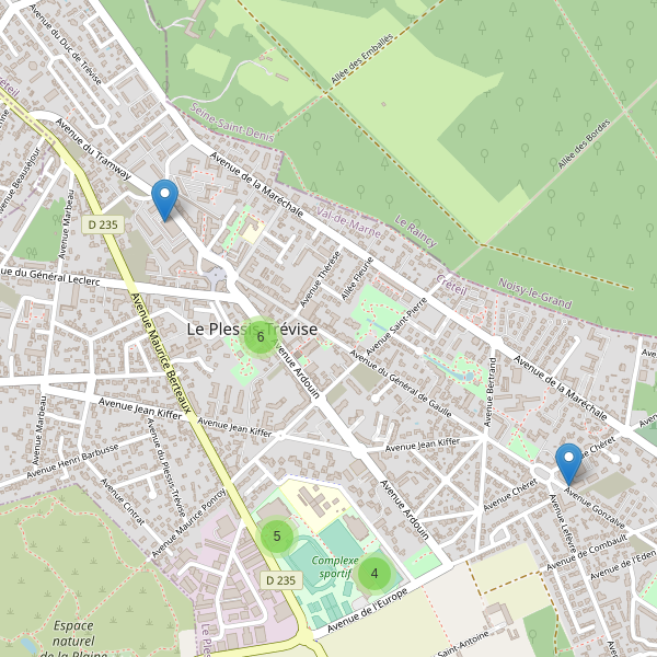 Carte des parkings à Le Plessis-Trévise Thumbnail