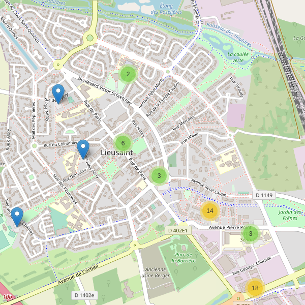 Carte des parkings à Lieusaint (Seine-et-Marne) Thumbnail