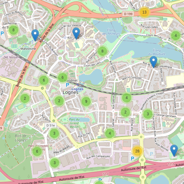 Carte des parkings à Lognes Thumbnail