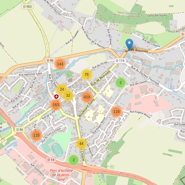 Carte des parkings à Magny-en-Vexin Thumbnail
