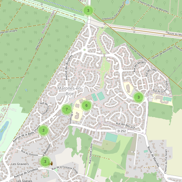 Carte des parkings à Marolles-en-Brie (Val-de-Marne) Thumbnail