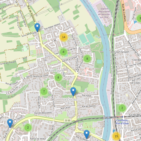 Carte des parkings à Maurecourt Thumbnail