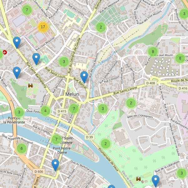 Thumbnail Carte des parkings à Melun