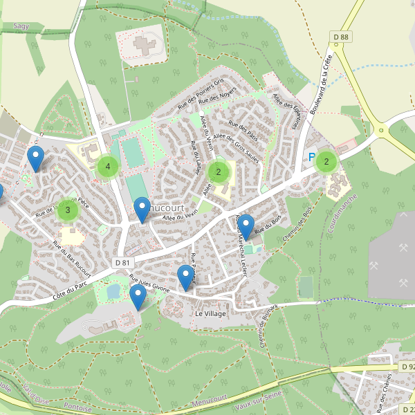 Carte des parkings à Menucourt Thumbnail