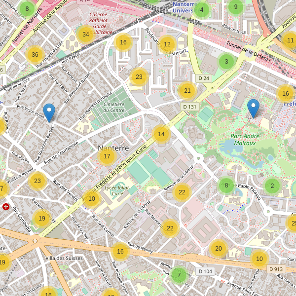 Thumbnail Carte des parkings à Nanterre