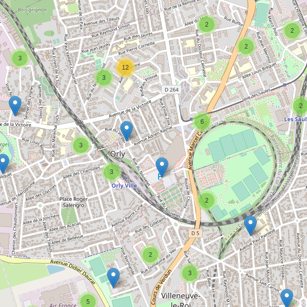 Carte des parkings à Orly Thumbnail