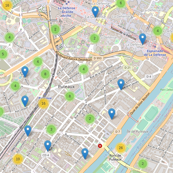 Carte des parkings à Puteaux Thumbnail