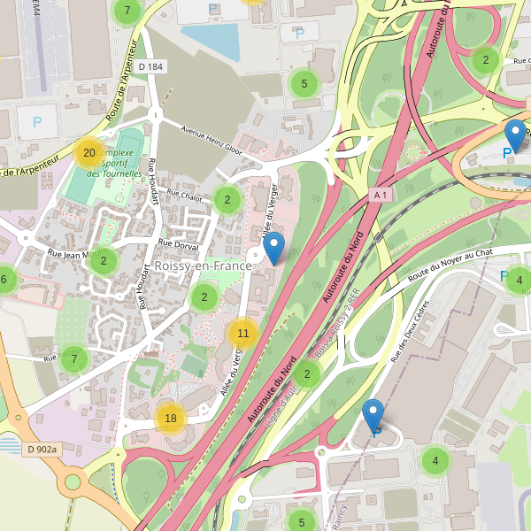 Carte des parkings à Roissy-en-France Thumbnail