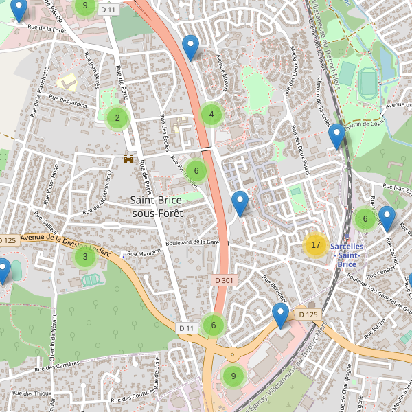 Carte des parkings à Saint-Brice-sous-Forêt Thumbnail