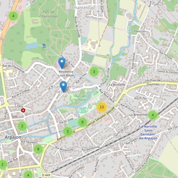 Carte des parkings à Saint-Germain-lès-Arpajon Thumbnail