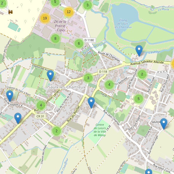 Carte des parkings à Saulx-les-Chartreux Thumbnail
