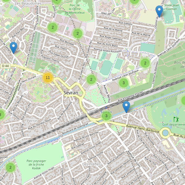 Carte des parkings à Sevran Thumbnail