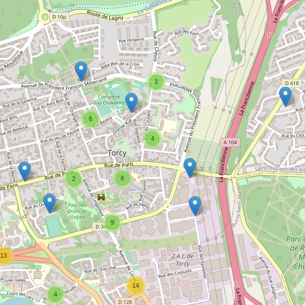 Carte des parkings à Torcy (Seine-et-Marne) Thumbnail