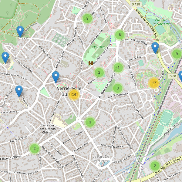 Carte des parkings à Verrières-le-Buisson Thumbnail