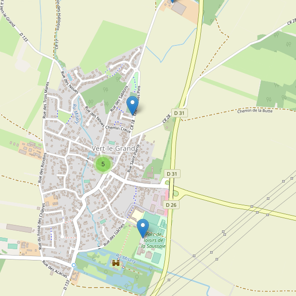 Carte des parkings à Vert-le-Grand Thumbnail