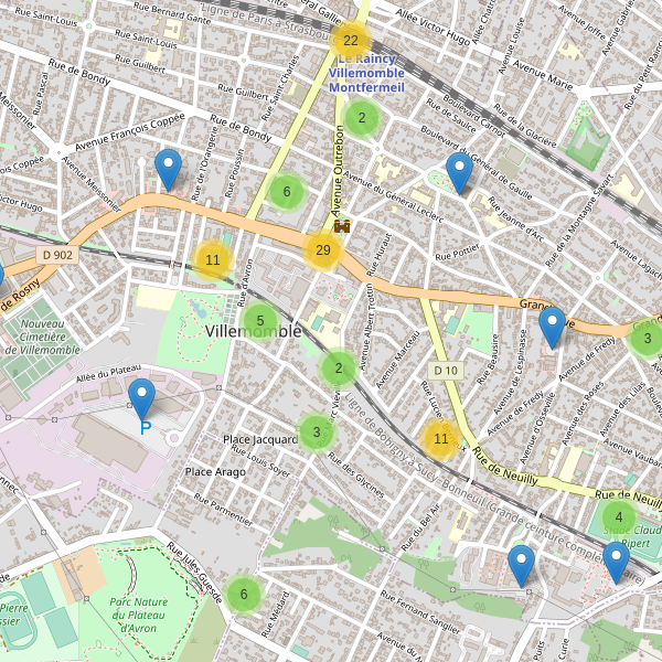 Carte des parkings à Villemomble Thumbnail