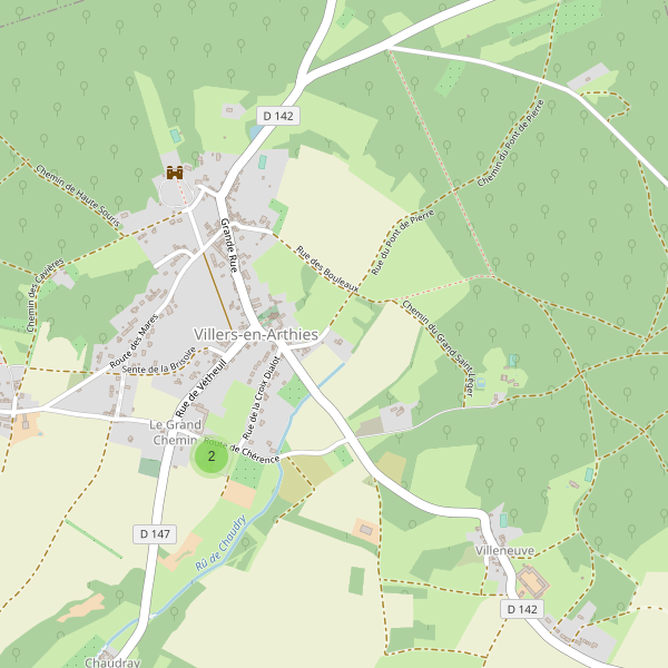 Carte des parkings à Villers-en-Arthies Thumbnail