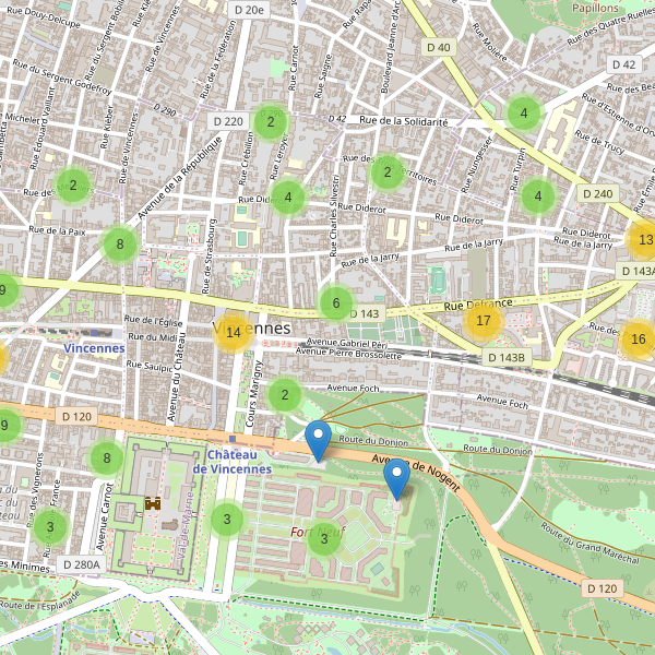 Carte des parkings à Vincennes Thumbnail