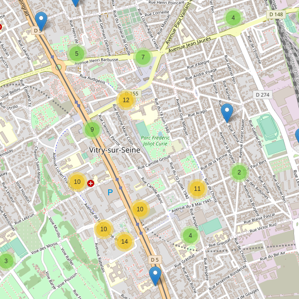 Thumbnail Carte des parkings à Vitry-sur-Seine