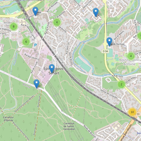 Carte des parkings à Épinay-sous-Sénart Thumbnail